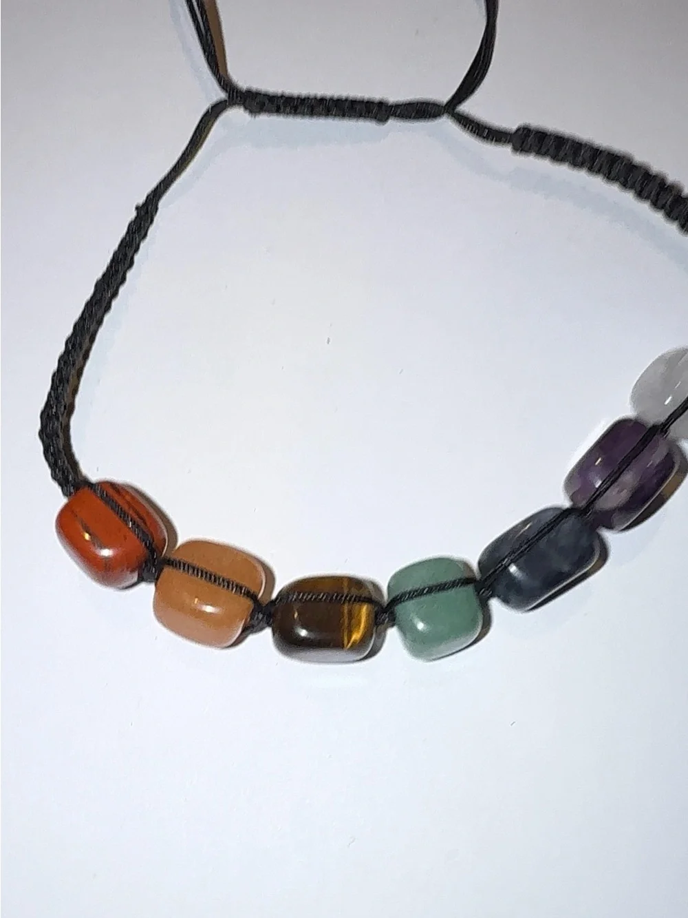 7 Chakra Natural Crystal Healing Stone Cord Bracelet